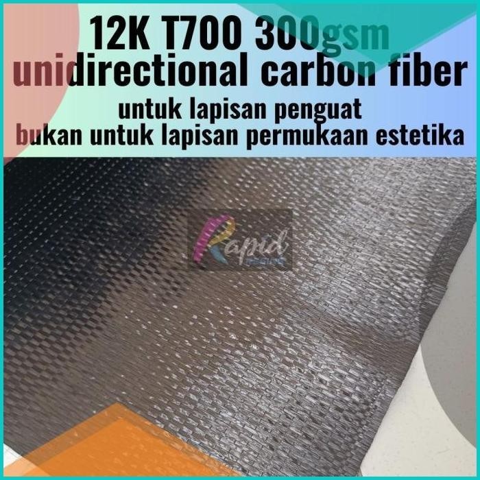 Serat Karbon Searah 12K T700 300gsm Unidirectional Carbon Fiber Fabric