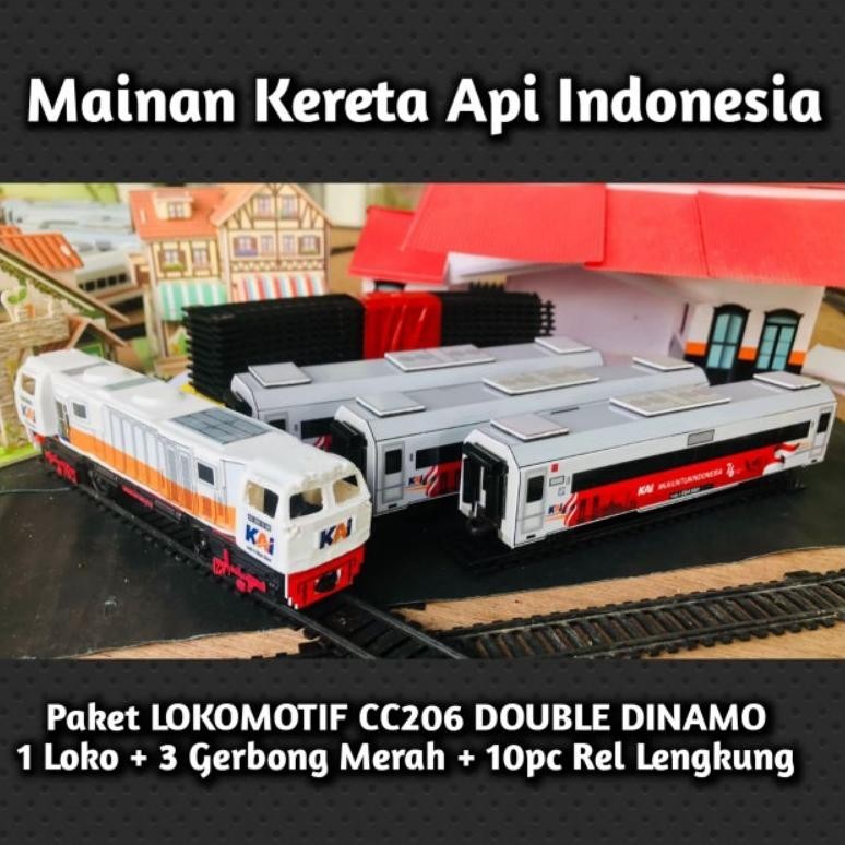Spesial Diskon Miniatur Kereta Api Indonesia Cc206 Paket Ketupat - Mainan Anak Kereta Api Lokomotif 