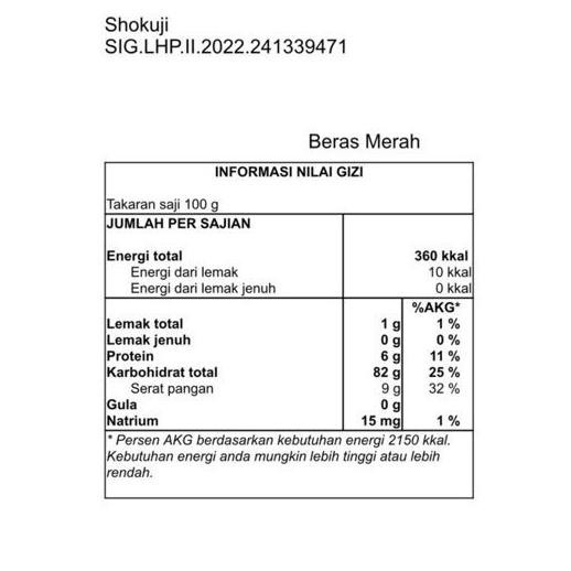 

Shokuji Beras Merah Kemasan 10 KG | Beras Merah Premium | Beras Merah Diet | Beras Premium | Beras Merah Organik | Beras Merah Sosoh | Beras Merah Pulen GS