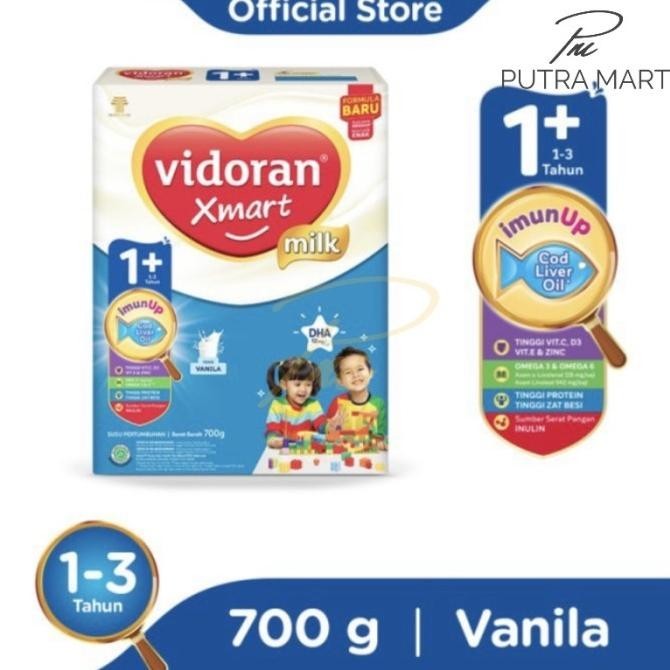 

vidoran Xmart 1+ Vanilla 700gr Susu Formula Anak 1-3 Tahun LA