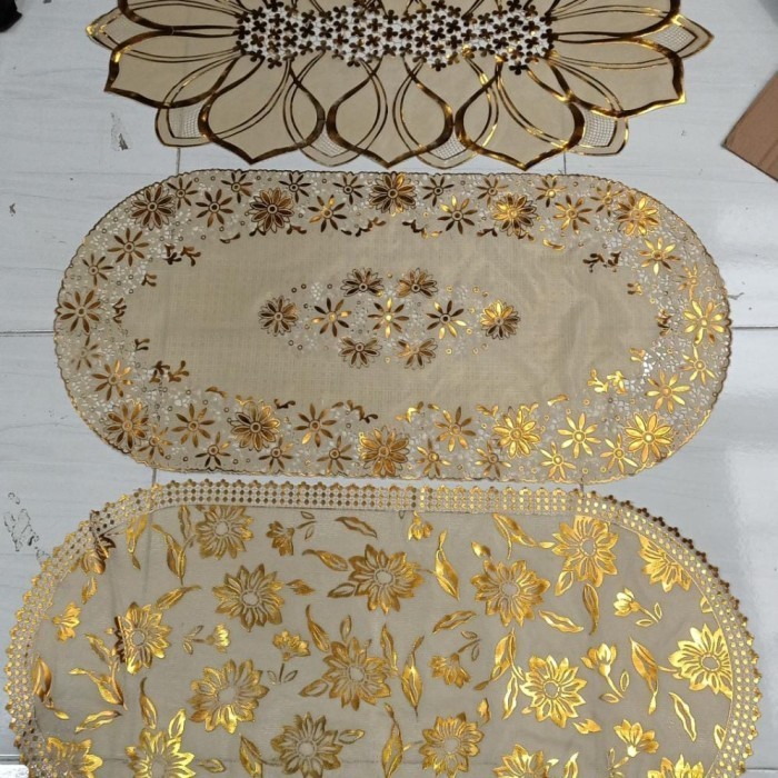 Diskon Taplak meja gold - persegi panjang Bagus