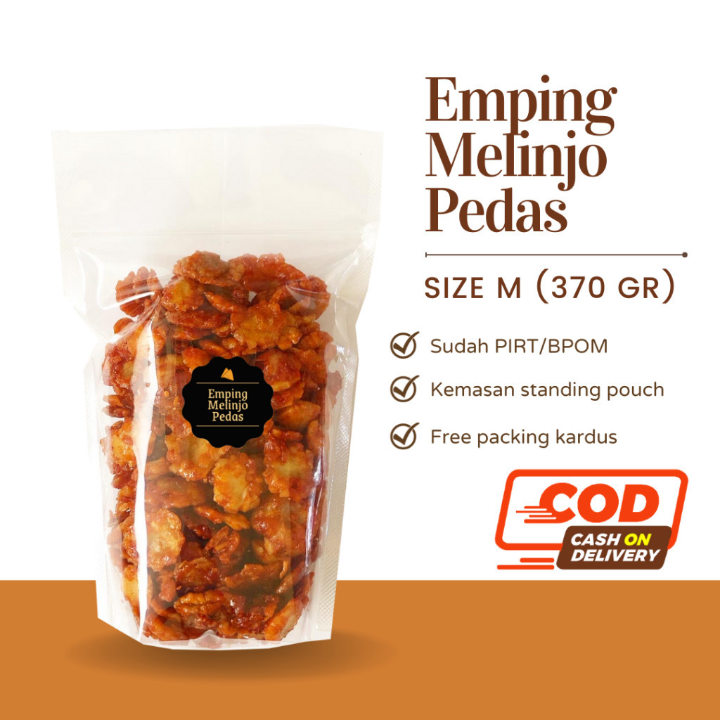 

[DELISH SNACKS] Emping Melinjo Pedas (M) 370gr / Snack Cemilan Camilan Blinjo Pedes Manis