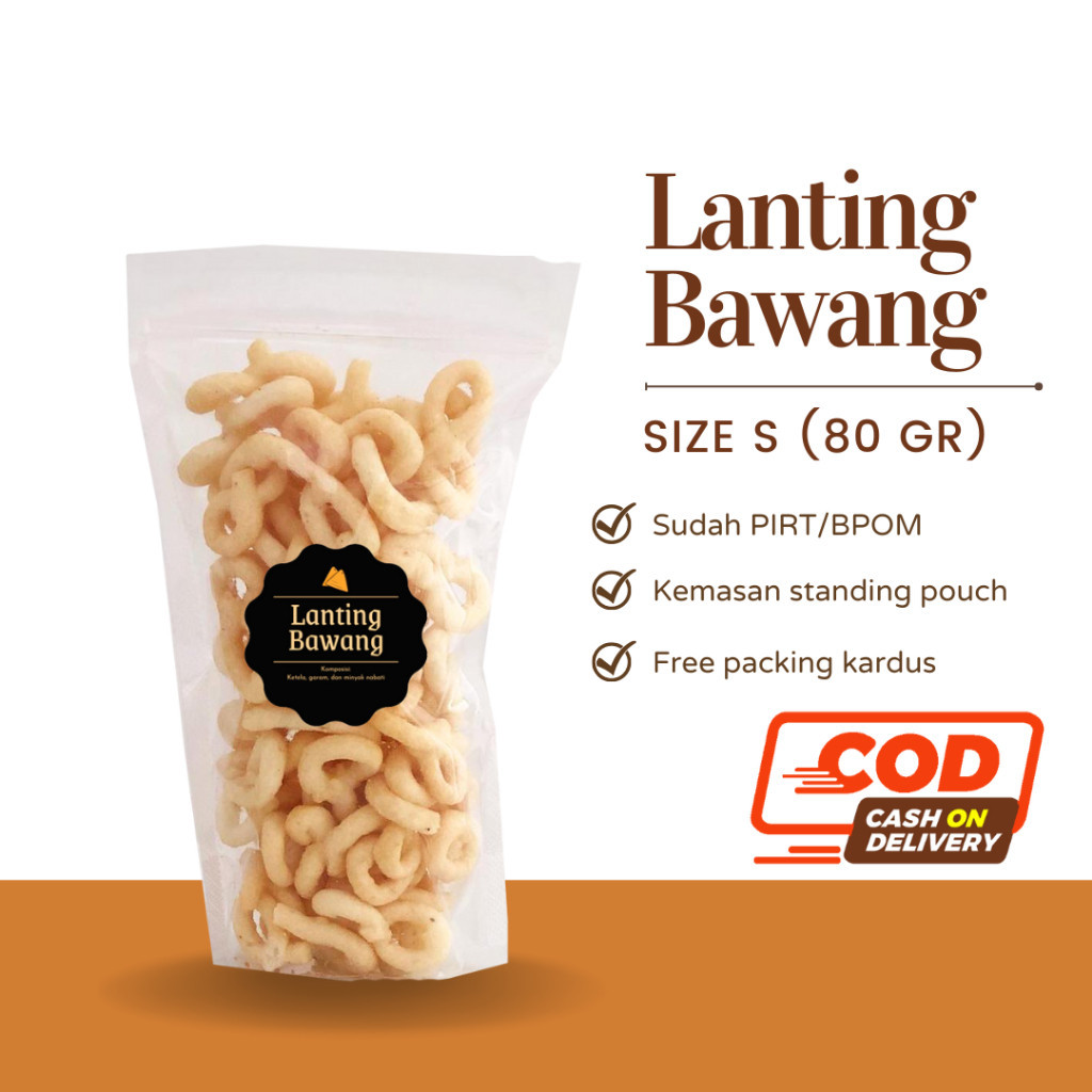 

[DELISH SNACKS] Lanting Bawang (S) 80gr / Snack Cemilan / Makanan Ringan Asin Camilan Jadul