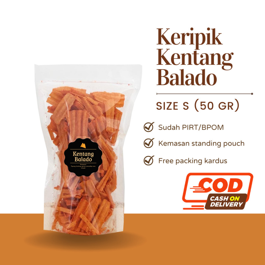 

[DELISH SNACKS] Keripik Kentang Balado / Jagung Bakar (S) 50gr / Snack Cemilan Camilan Pedas Asin