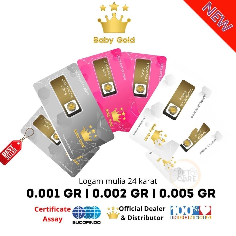 COD Baby Gold Emas Mini 0,001 gram Logam Mulia 0.001 Gram lea