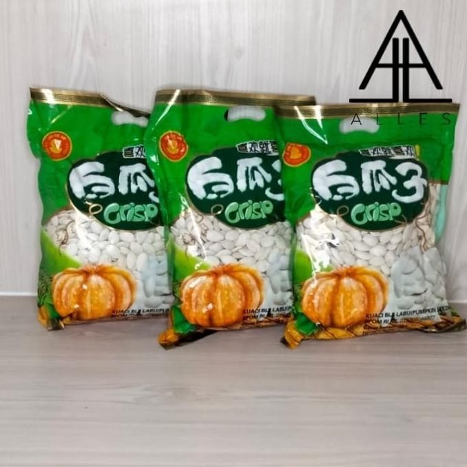 

BN Kuaci Biji Labu Crisp/ Kuaci Putih Import/ Pumpkin Seeds 1 Kg TERLARIS