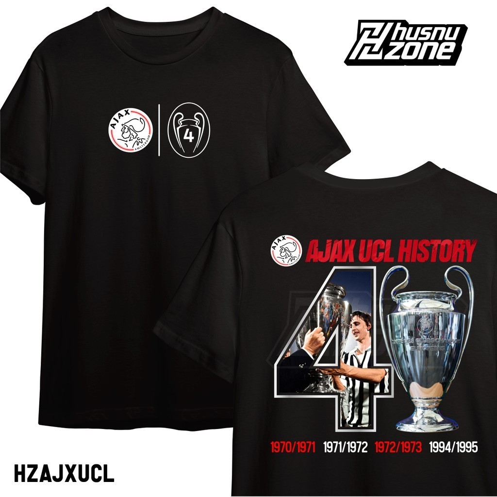 Kaos Ajax Amsterdam Juara Liga Champions Eropa UEFA Champions League baju fans bola football soccer