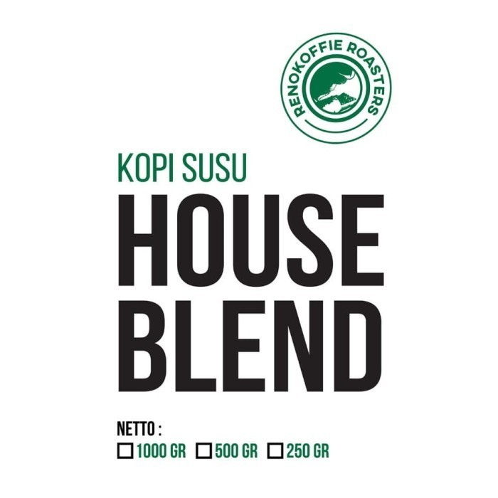 

Kopi Susu House Blend 70 - 30 (Arabika Gayo - Robusta Temanggung) 1Kg