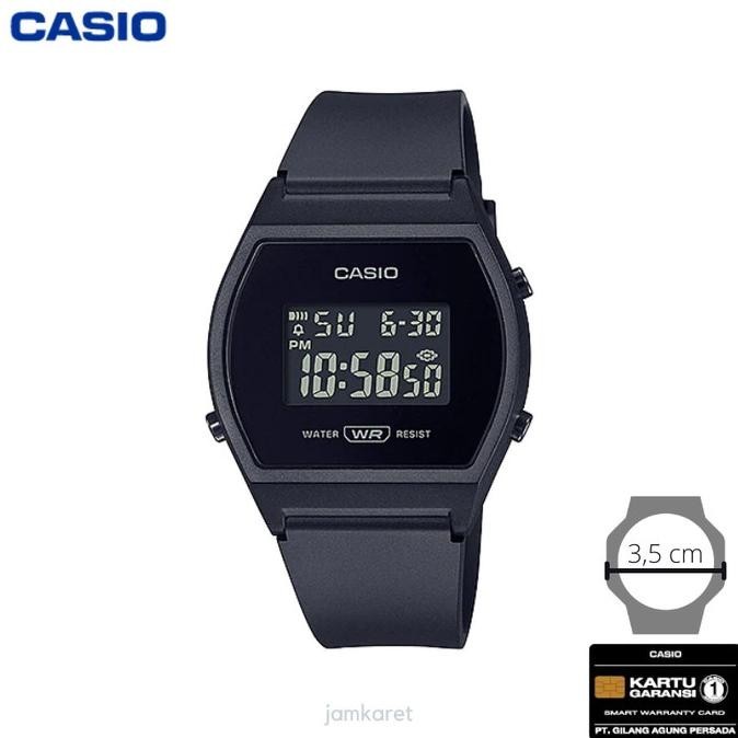 JAM TANGAN WANITA CASIO LW-204-1B ORIGINAL - LW204 HITAM