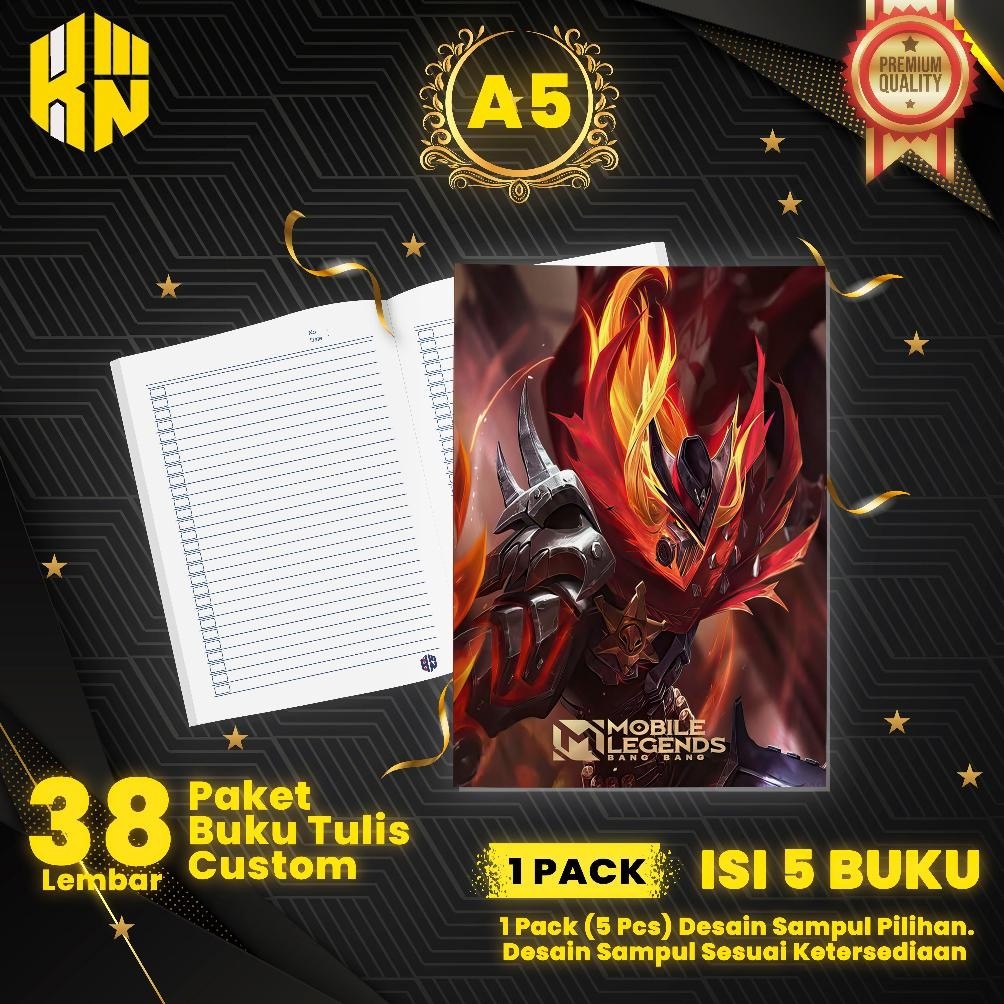 

Bisa COD KEN.IND - Buku Tulis Sekolah Custom Tema MOBILE LEGEND ROLE Bergaris 38 Lembar 1 Pak Isi 5 Buku/ Buku Tulis Anime/ Buku Aesthetic/ Buku Catatan paper stationery Murah