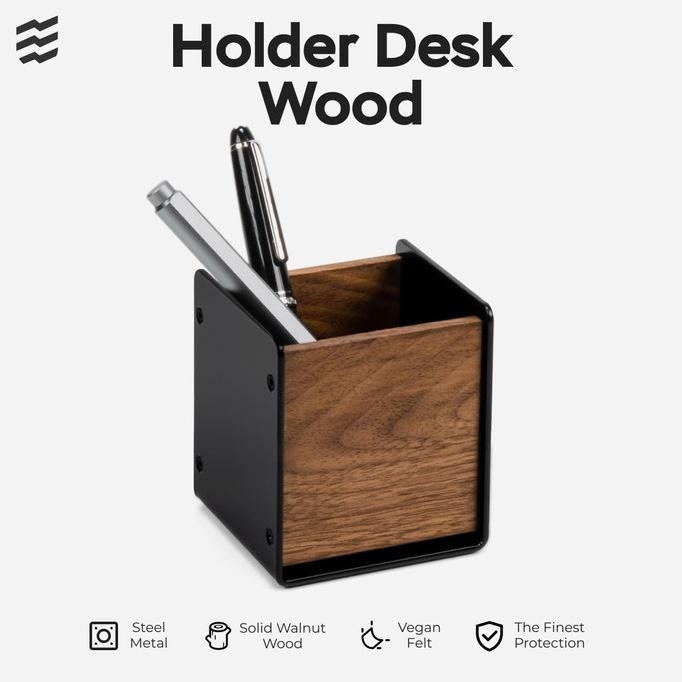 

Wooden Desk Tray Pen Box Holder Premium Wood - Kotak Alat Tulis Pulpen Kualitas Premium