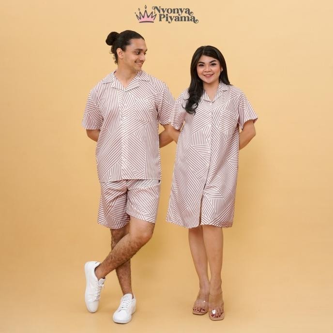 Nyonya Piyama Katun Set Piyama Couple - Justin Brown Classic