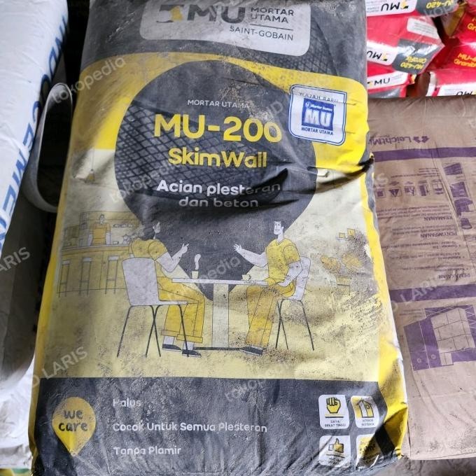 Mu 200 Skimwall Acian Plesteran Dan Beton Semen Instant 40 Kg Kualitas Premium