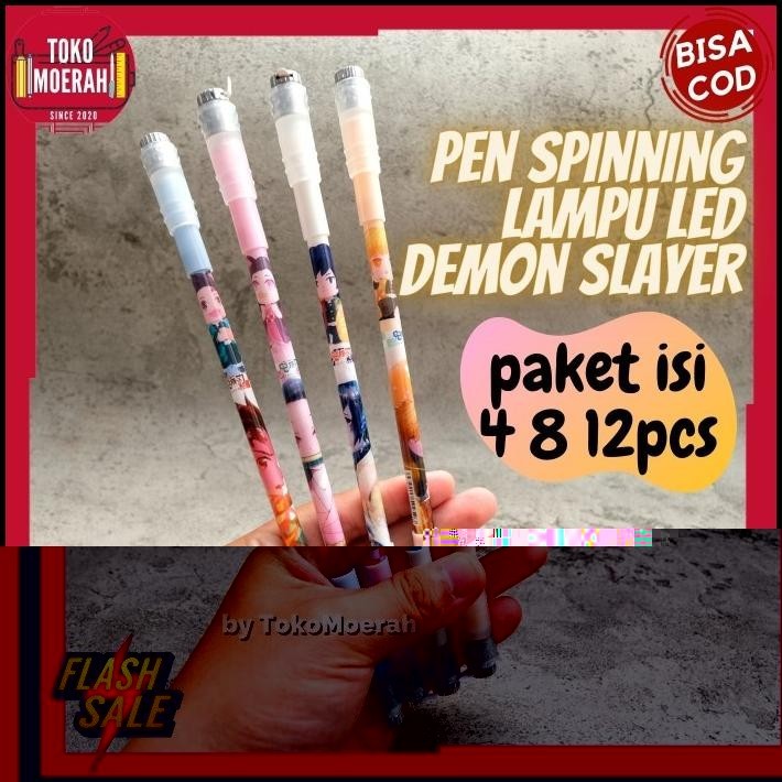 

TERMURAH PEN SPINNING LED LAMPU DEMON SLAYER 4 8 12PCS PULPEN MAGNET PUTAR COD !