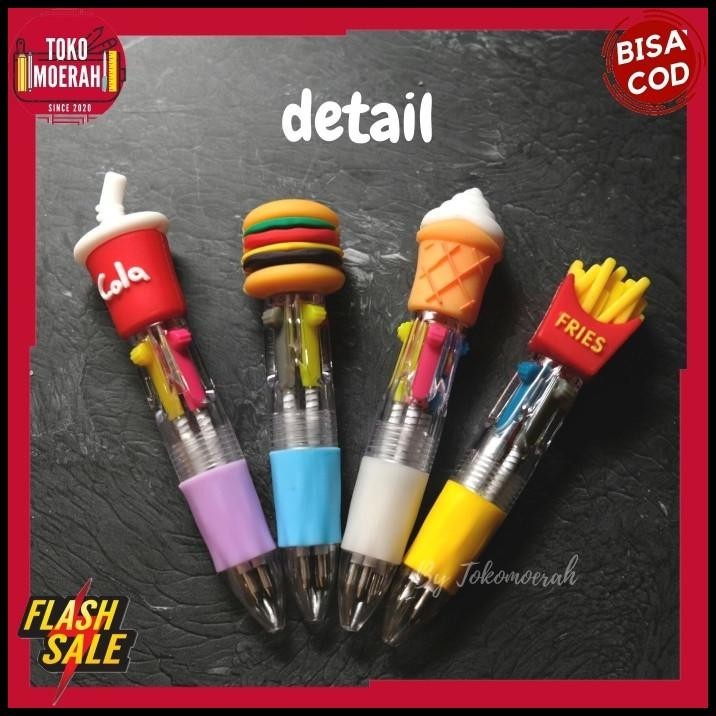 

BEST DEAL PEN BURGER 4 WARNA ISI 4PCS PULPEN LUCU UNIK FASTFOOD IMUT MURAH COD !