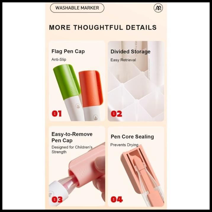 

HOT DEAL MIDEER WASHABLE MARKER 36 COLORS SPIDOL NONTOXIC COLOUR MALO TOYS !