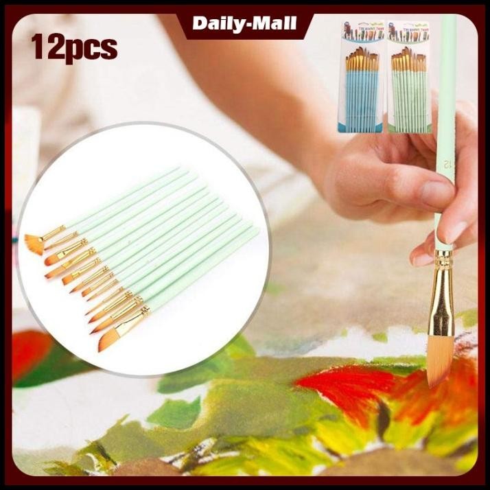 

GRATIS ONGKIR 12PC KUAS CAT AIR BRUSH KUAS LUKIS CAT MINYAK LUKIS ACRYLIC KUAS NILON