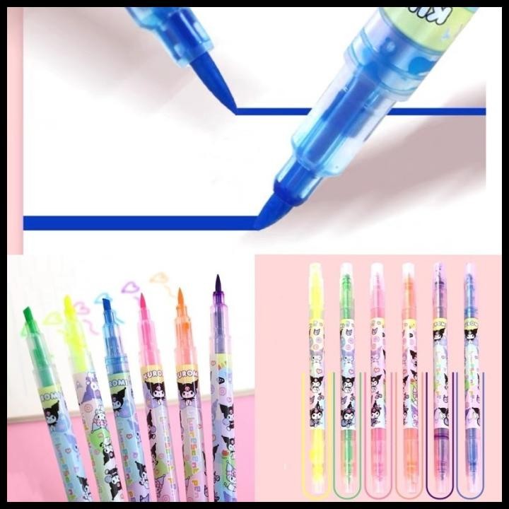 

DISKON SANRIO HIGHLIGHTER WATER COLOR STABILO 2 KEPALA KUROMI CINNAMOROLL !