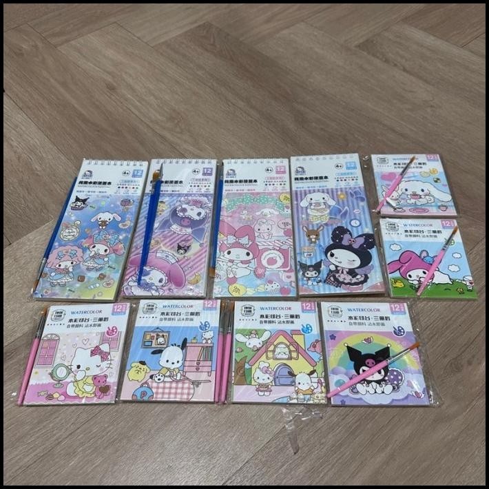 

DISKON SANRIO WATER COLOR PAINT BOOK BUKU MEWARNAI CAT AIR TEMA SANRIO !