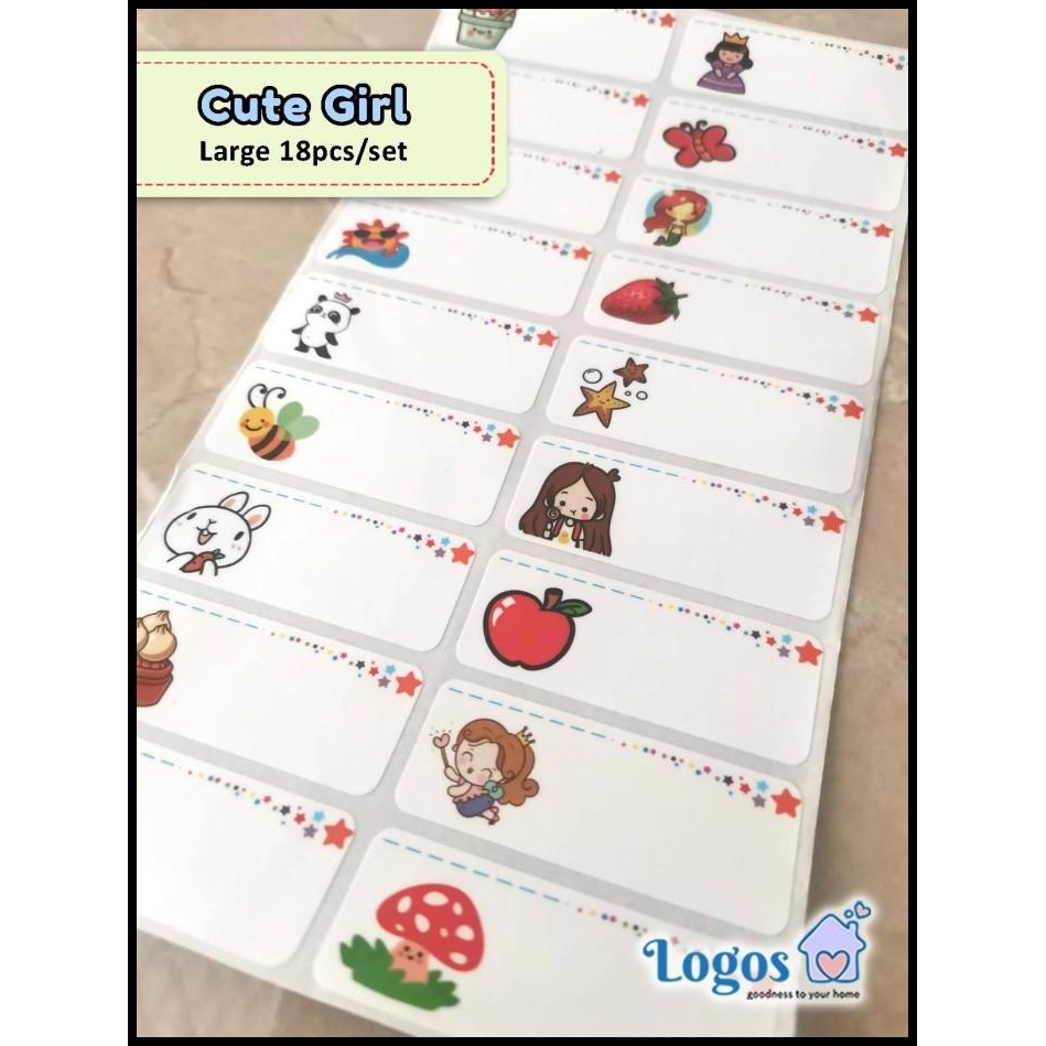 

DISKON CUTE GIRL LARGE KAWAII STICKER LABEL NAMA WATERPROOF STIKER NAMA ANAK CEWE FANCY FAIRY FOOD LUCU IMUT MIX GIRL KARAKTER PEREMPUAN CAMPURAN