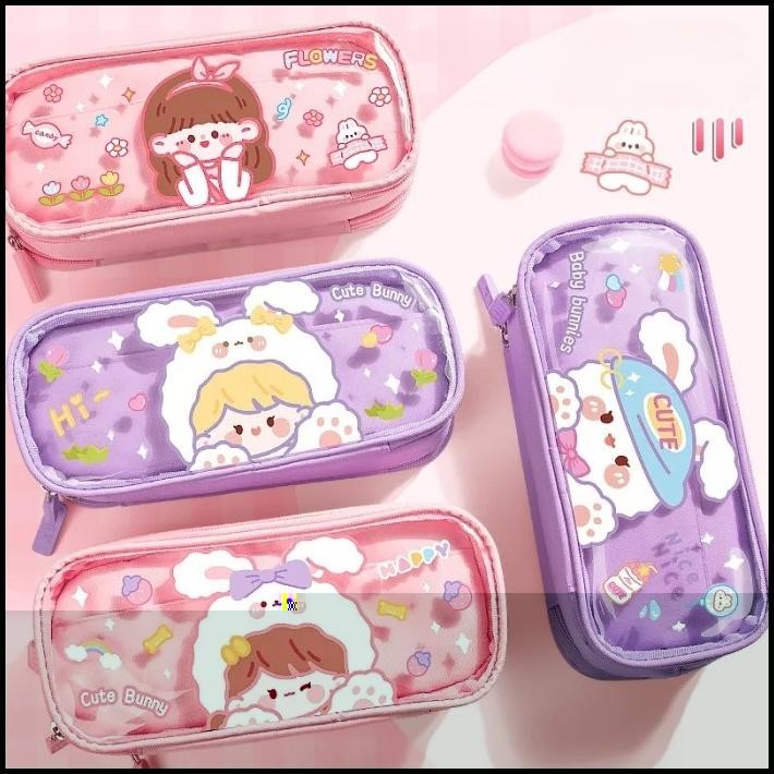 

TERMURAH TEMPAT PENSIL 3 SLOT SIMPLE UNIK LUCU PENCIL CASE AESTHETIC PREMIUM !