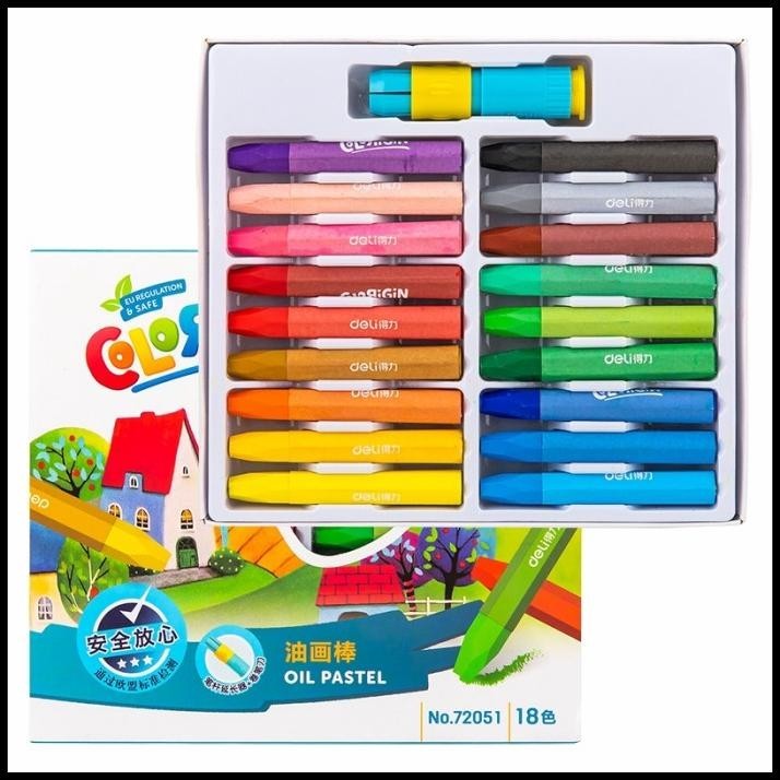 

BEST DEAL OIL PASTEL 18 COLORS DENGAN PEN HOLDER EXTENDER DAN SHARPENER !!
