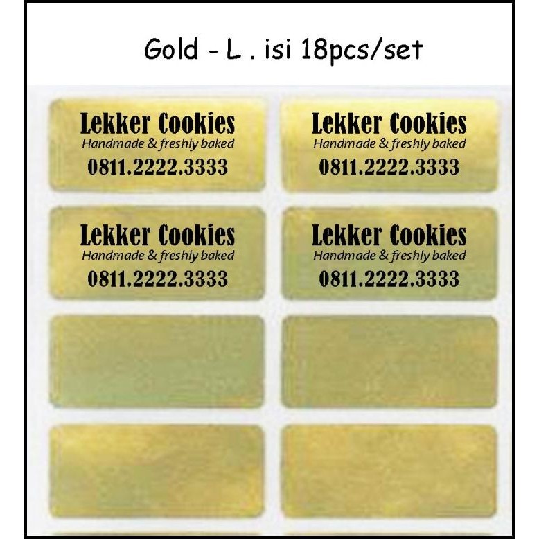 

HOT DEAL GOLD LARGE DOFF. LABEL NAMA WATERPROOF. STICKER GLOSSY EMAS BRAND MERK !!!