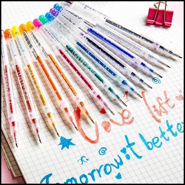 

BEST DEAL 1 SET 12PCS PULPEN GEL GLITTER ZUIXUA 12 WARNA WARNI BOLPEN !!!!!!!