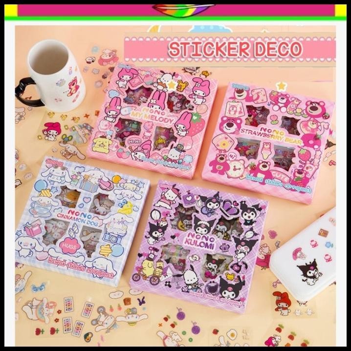 

TERBARU STIKER ISI 100 PET KARTUN KUROMI CINNAMOROLL MY MELODY POMPOMPUR !!!!!