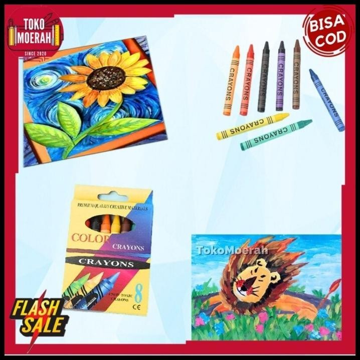 

DISKON 1 SET KRAYON 8PCS CRAYON MURAH 1 SET 8 WARNA KRAYON GAMBAR KR-1133