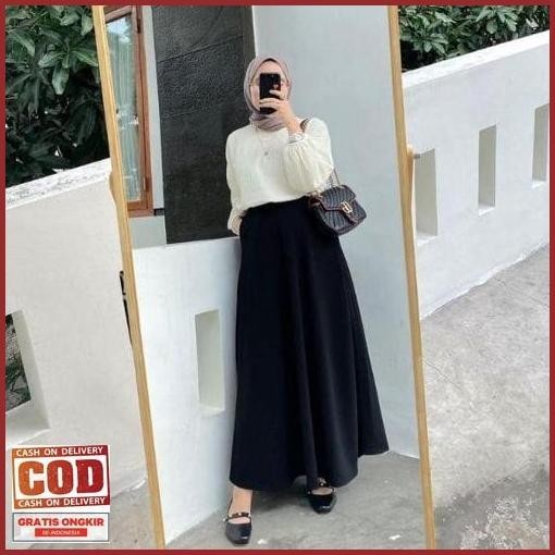 Cuci Gudang Rok Polos A Line / Rok Shakila / Flare A-Line Korean Stlye | Rok A Line Polos | Rok Polo