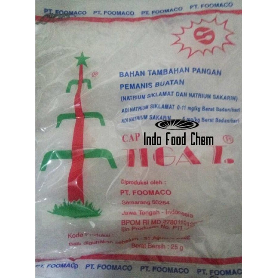 

Pemanis buatan cap Tiga T 25gr / natrium siklamat