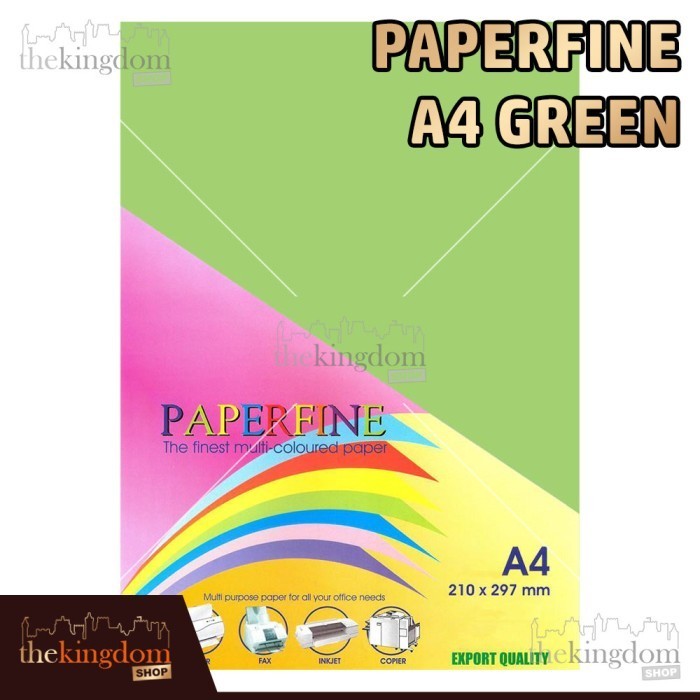 

Paperfine Kertas Hvs Warna A4 Green Hijau Ijo / Isi 500 Lembar