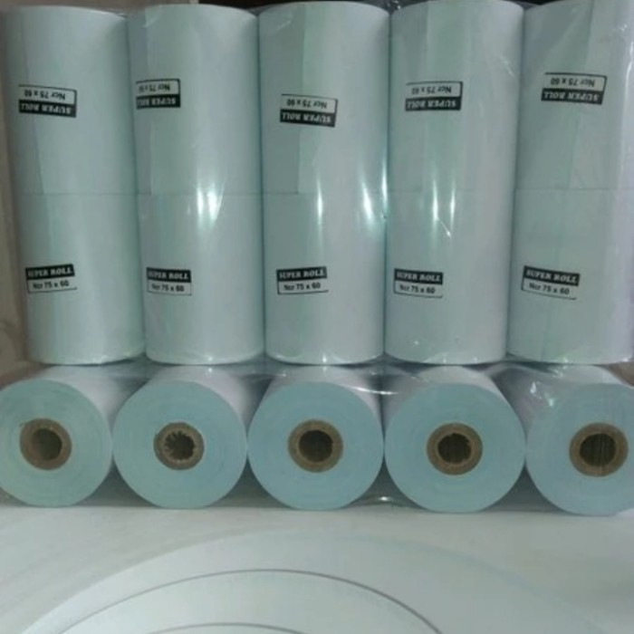 

Kertas Kasir 2Ply 75X60Mm Paket 10 Roll Putih Biru