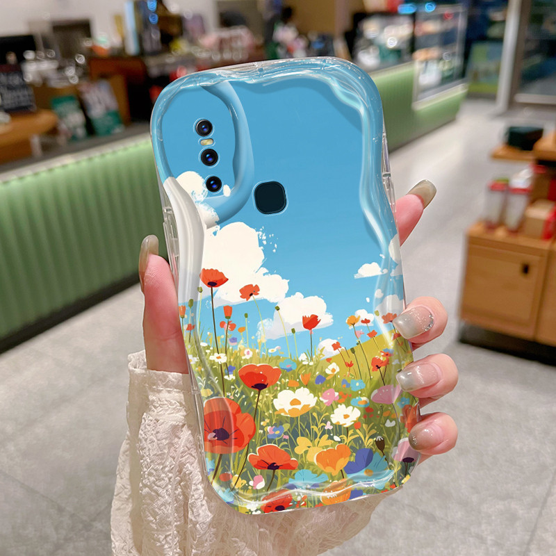 Casing Hp Untuk VIVO V15 VIVO V15 Pro VIVO V20 Pro VIVO S7 Case hp motif kartun bunga Kesing ponsel 