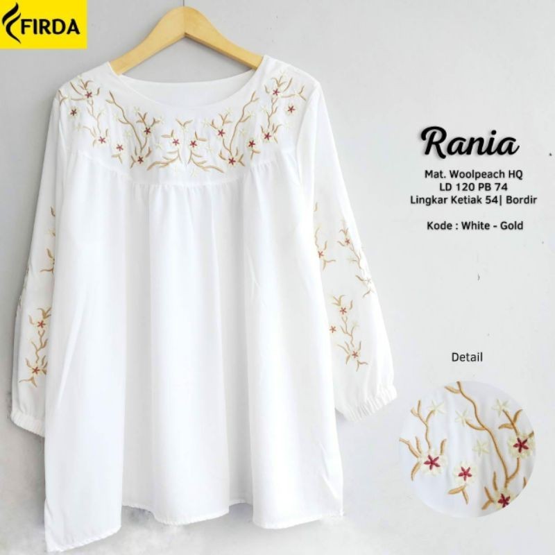 Rania ld 120 Blouse Putih JUMBO by Firda