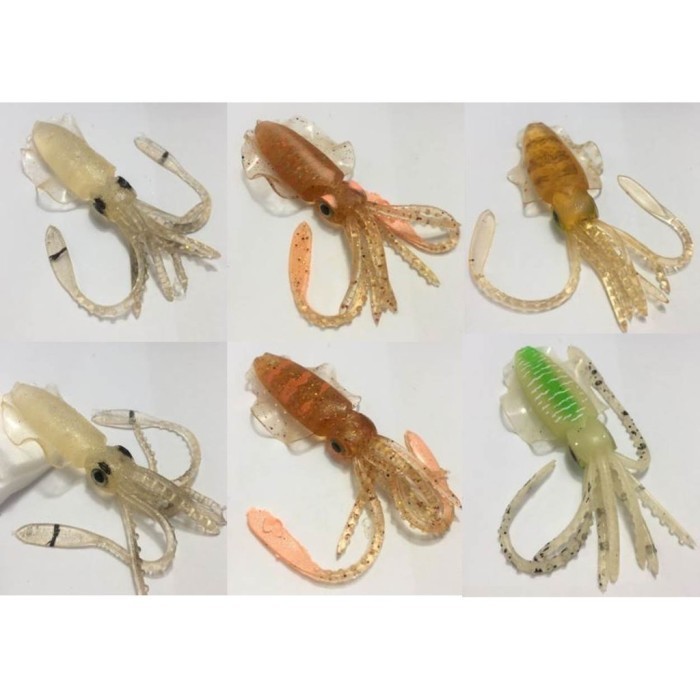 Umpan Tiruan Cumi Kail Pancing Karet Soft Lure Squid Fishing Umpan