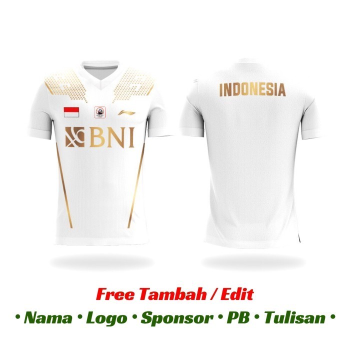 Baju Kaos Jersey Bulutangkis Badminton Custom Design Piala Sudirman