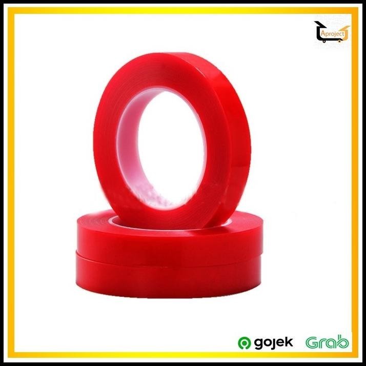 

TERBARU PEREKAT DOUBLE TAPE ACRYLIC ADHESIVE TRANSPARENT 30MM X 3M RED !!!