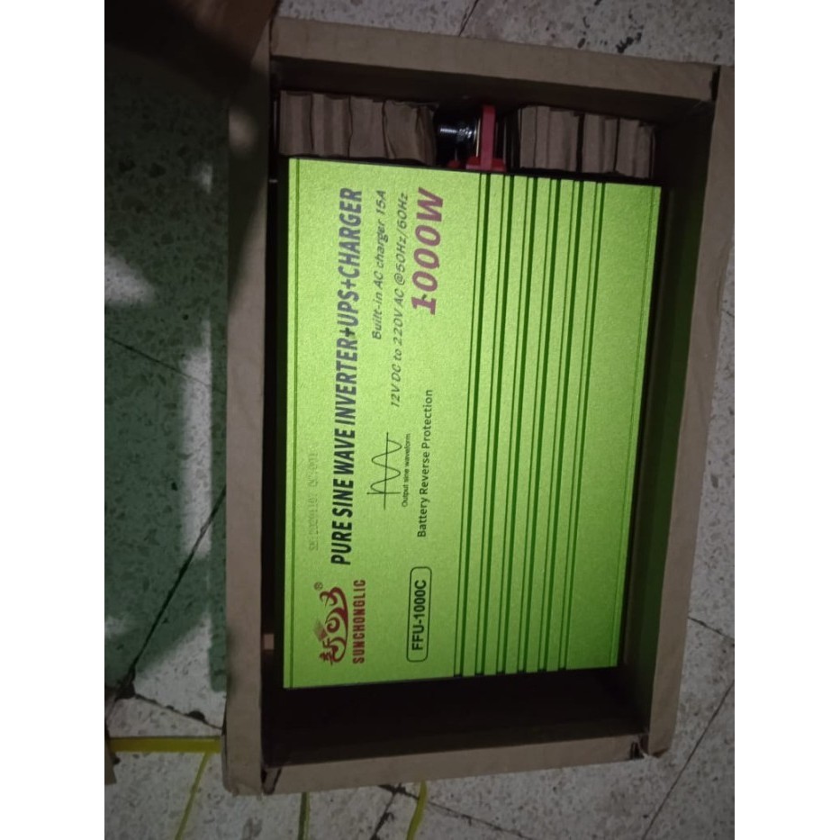 Inverter Pure Sine Charger Cas Accu Aki UPS PSW 1000 Watt FFU 1000C