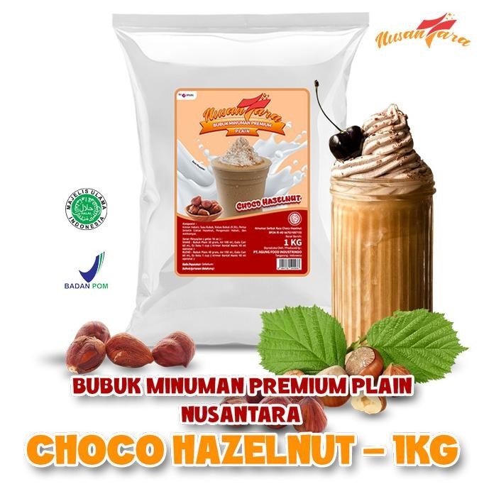 

NEW PRODUK BUBUK MINUMAN PREMIUM PLAIN RASA CHOCO HAZELNUT 1 KG NUSANTARA POWDER !!!!!