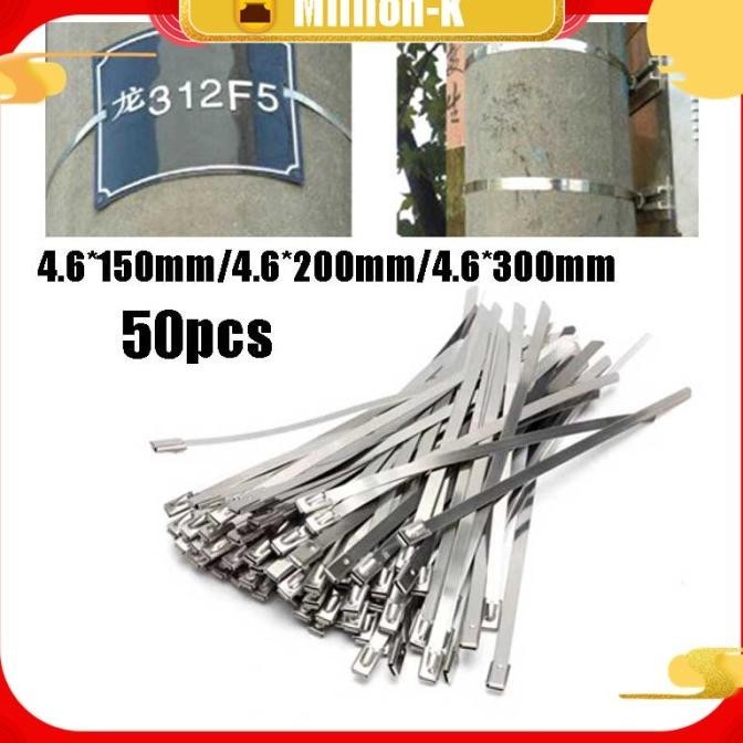 

15/20/30Cm Kabel Ties Stainless Steel Cable Ties Kabel Tis Steel Kualitas Premium