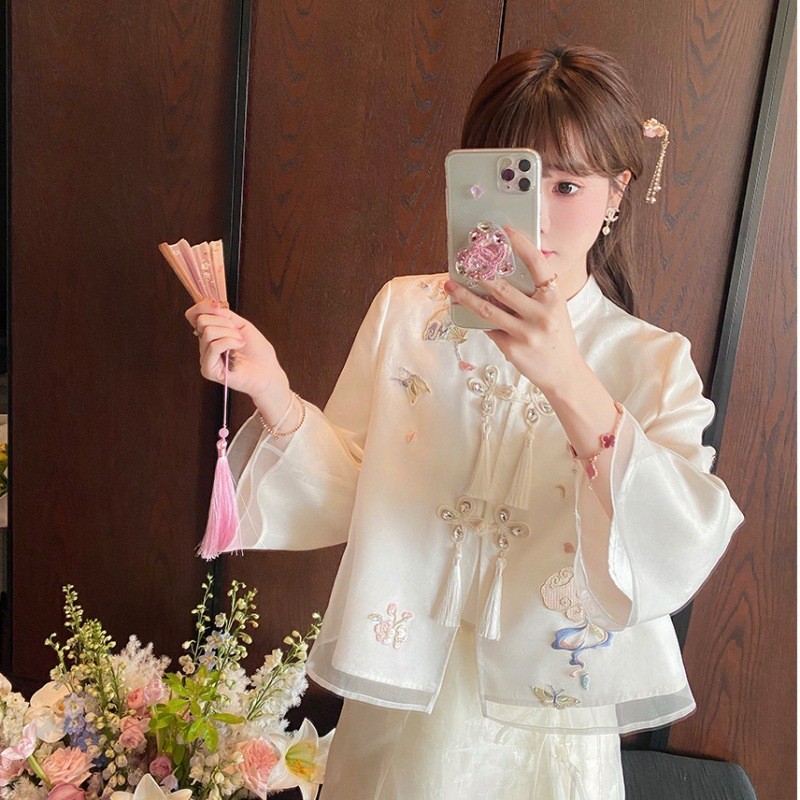 Mantel Pendek Gaya China, Atasan Hanfu Wanita