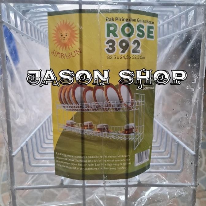 Rak Piring Gelas Besar Rose 392/Rak Piring Besar Rose 392 Susun 2 Kazamora