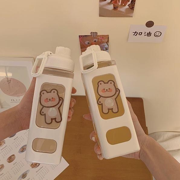 Botol Minum Cantik 900Ml Bpa Free Anak Air Bear Stiker 1Liter 1 Liter Gamourita