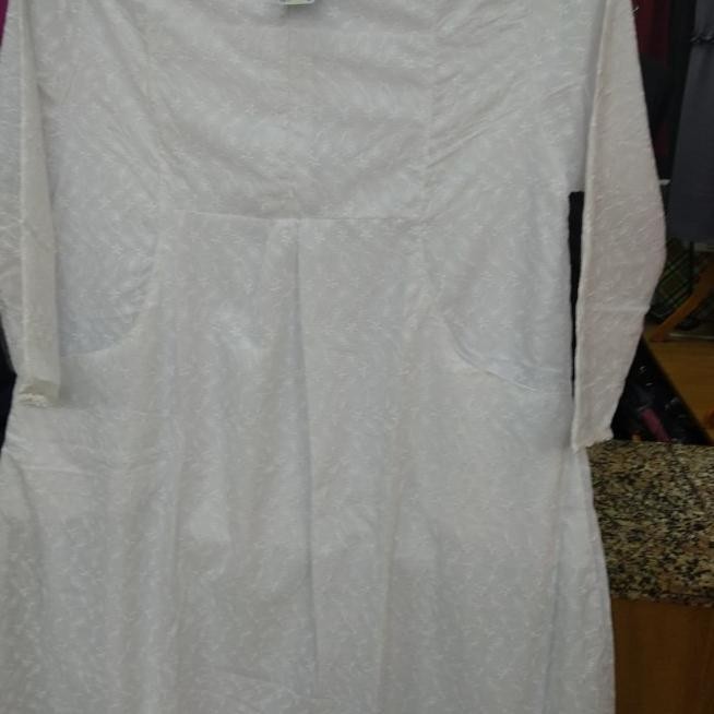 Gamis Putih Katun Paris - Gamis Ihrom - Perlengkapan Haji Wanita