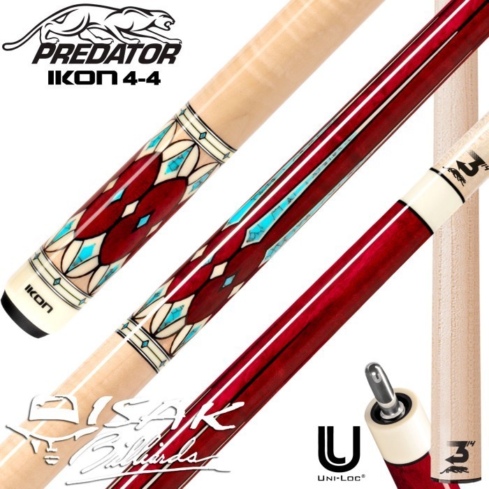 PREDATOR IKON4-4 UNILOC LOW DEFLECTION BILLIARD CUE STICK STIK BILIAR