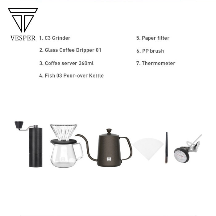 New Timemore Small C3 Coffee Suitcase Koper Set Alat Kopi Manual Brew