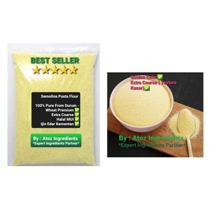 

Adlian Semolina Pasta Flour Premium 100% / Tepung Semolina Premium - 500Gram