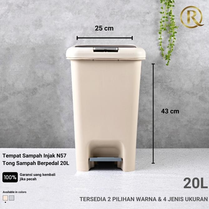 Tempat Sampah Injak N57 Tong Sampah Dapur Kamar Berpedal 20L